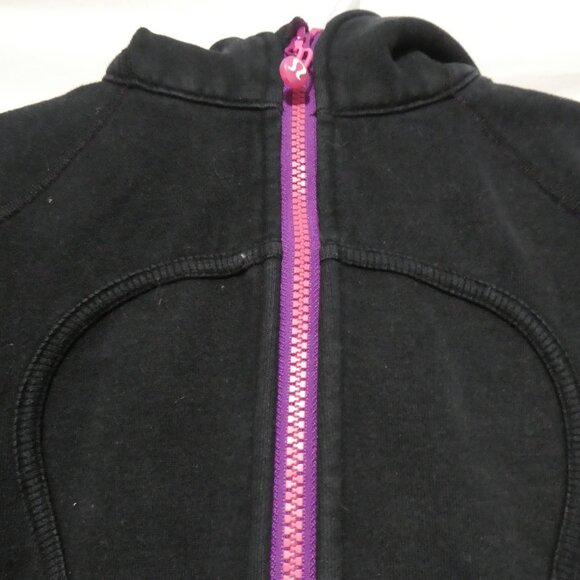 LULULEMON | size 4 | Black Scuba Hoodie W/ Purple Lining and Omega - Picture 6 of 15